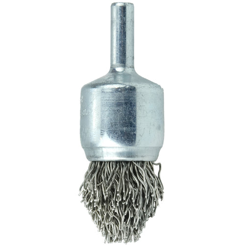 3/4″ Controlled Flare Crimped Wire End Brush, .020″ Stainless Steel Fill - Americas Industrial Supply