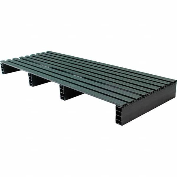 Custom Built Plastic Pallets - 18" Long x 48" & Wide x 4" High Plastic Pallet - 1,000 Lb Static Capacity, 250 Lb Dynamic Capacity, Black - Americas Industrial Supply