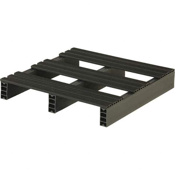 Custom Built Plastic Pallets - 24" Long x 24" & Wide x 4" High Plastic Pallet - 1,000 Lb Static Capacity, 250 Lb Dynamic Capacity, Black - Americas Industrial Supply