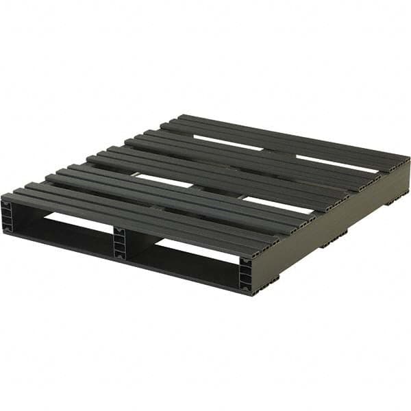 Custom Built Plastic Pallets - 36" Long x 32" & Wide x 4-1/2" High Plastic Pallet - 3,000 Lb Static Capacity, 500 Lb Dynamic Capacity, Black - Americas Industrial Supply