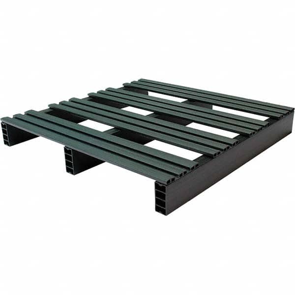 Custom Built Plastic Pallets - 30" Long x 30" & Wide x 4" High Plastic Pallet - 1,000 Lb Static Capacity, 250 Lb Dynamic Capacity, Black - Americas Industrial Supply