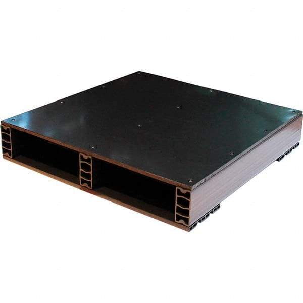 Custom Built Plastic Pallets - 24" Long x 24" & Wide x 4.4" High Plastic Pallet - 1,500 Lb Static Capacity, 500 Lb Dynamic Capacity, Black - Americas Industrial Supply