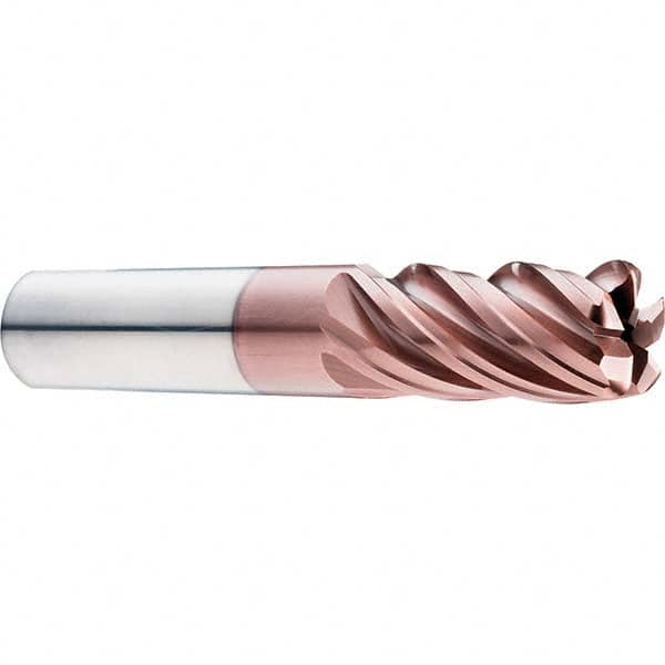 SGS - 1/2" Diam, Variable Pitch, 1-1/4" LOC, 5 Flute Solid Carbide Roughing Corner Radius End Mill - Americas Industrial Supply