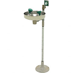 Haws - 11" Wide x 40" High, Pedestal Mount, Stainless Steel Bowl, Eyewash Station - 5 GPM Flow Rate - Americas Industrial Supply