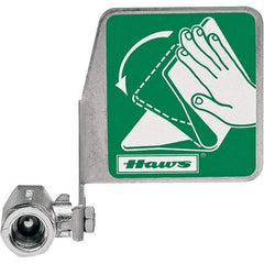 Haws - 1/2" Inlet, 7" Long x 5" Wide x 3" High, Stainless Steel Plumbed Wash Station Stay-Open Ball Valve - Green Matting, Compatible with Combination Drench Shower & Eye/Face Wash Stations - Americas Industrial Supply