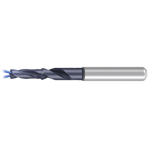 6.8 mm Dia. × 10 mm Shank × 46 mm Flute Length × 89 mm OAL, TiAlN-T14, 2 Flute, Coolant Thru, Solid Carbide Drill - Exact Industrial Supply