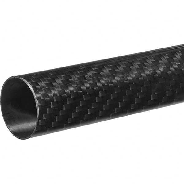 USA Sealing - 7/8" ID x 1" OD, 36" Long, Black Carbon Fiber (Twill Weave) Round Tube - Americas Industrial Supply