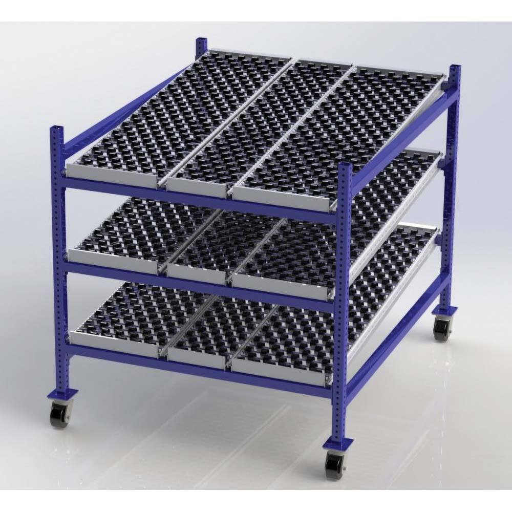 UNEX Manufacturing - Steel Shelving Type: Mobile Gravity Rack Starter or Add-On: Starter Unit - Americas Industrial Supply