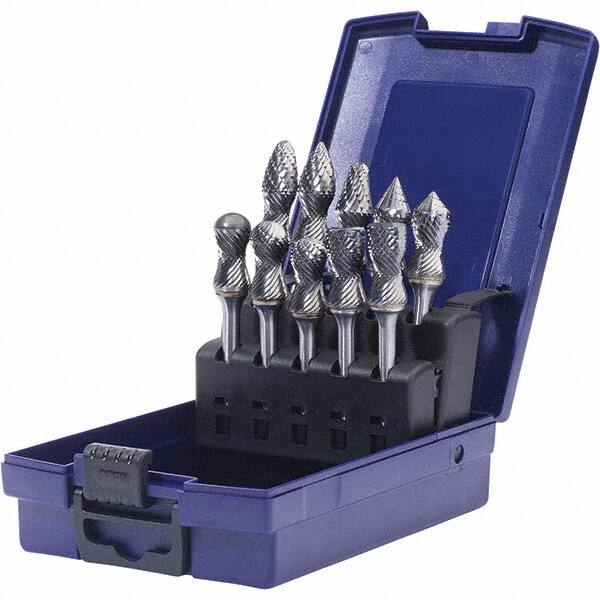 SGS Pro - Burr Sets Head Shape: Radius/Cylinder w/Endcut; Radius/Ball Nose Cylinder; Radius/Ball Nose Tree; Radius/90 Cone; Pointed Tree; Cylinder; Ball Nose Cone Tooth Style: Double Cut - Americas Industrial Supply