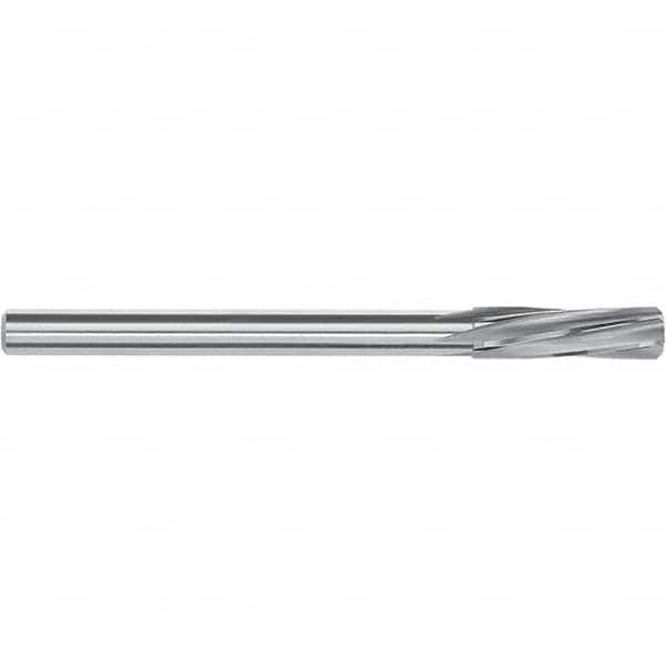 Magafor - 10.02mm Solid Carbide 6 Flute Chucking Reamer - Spiral Flute, 10mm Straight Shank, 38mm Flute Length, 133mm OAL - Americas Industrial Supply