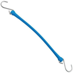 The Perfect Bungee - Heavy Duty Bungee Strap with Triangulated Galvanized S Hook - 18" OAL, Blue - Americas Industrial Supply