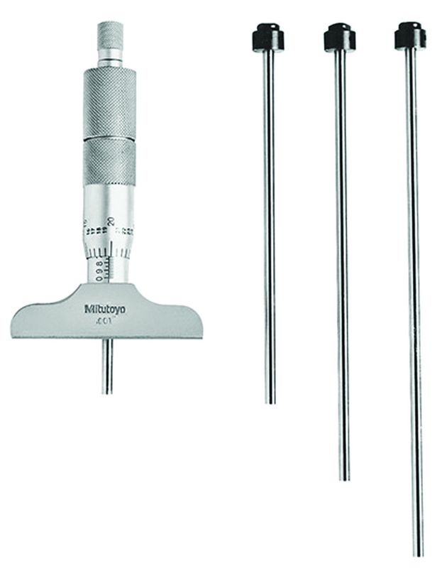 0 - 4'' Measuring Range - Ratchet Thimble - Depth Micrometer - Americas Industrial Supply