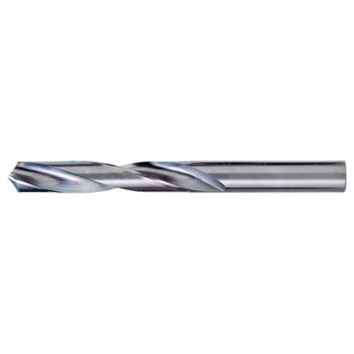 31/64″ Dia. × 0.484″ Shank × 3″ Flute Length × 4-3/4″ OAL, 118°, Bright, 2xD Flute, Round Solid Carbide Drill - Exact Industrial Supply