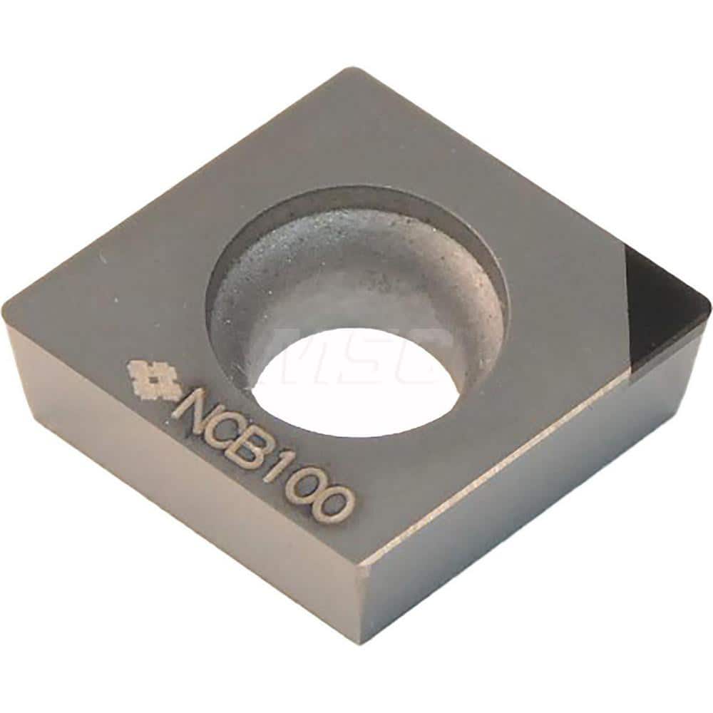 Turning Insert: NUCCGA32.52 NCB100, Cubic Boron Nitride Uncoated Finish, Neutral, 0.0945″ Long, 0.0315″ Corner Radius, 80.0 ° N/A Diamond, Series NCB100