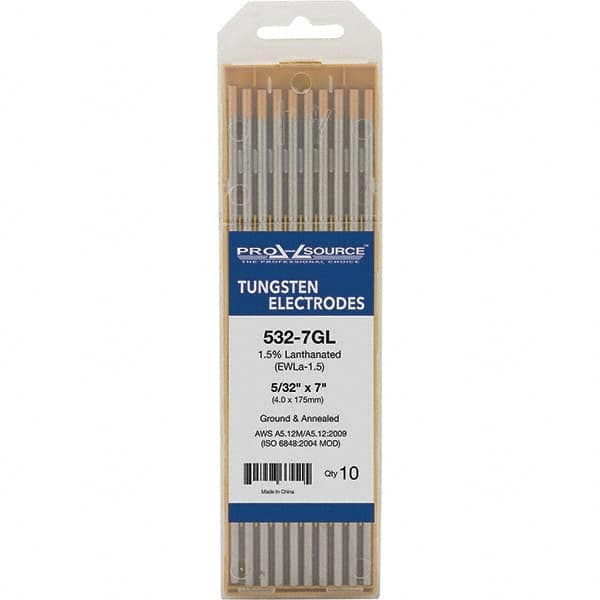 PRO-SOURCE - Tungsten Electrodes Type: 1.5% Lanthanated Diameter (Inch): 5/32 - Americas Industrial Supply