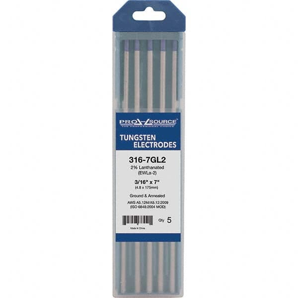 PRO-SOURCE - Tungsten Electrodes Type: 2% Lanthanated Diameter (Inch): 3/16 - Americas Industrial Supply