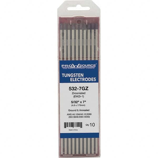 PRO-SOURCE - Tungsten Electrodes Type: Zirconiated Diameter (Inch): 5/32 - Americas Industrial Supply