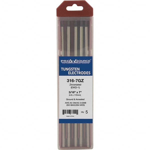 PRO-SOURCE - Tungsten Electrodes Type: Zirconiated Diameter (Inch): 3/16 - Americas Industrial Supply