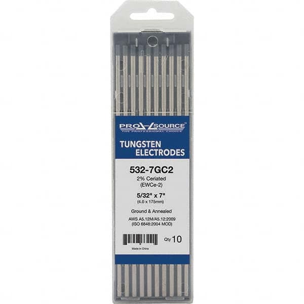 PRO-SOURCE - Tungsten Electrodes Type: 2% Ceriated Diameter (Inch): 5/32 - Americas Industrial Supply