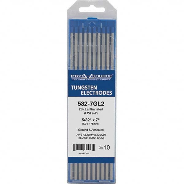 PRO-SOURCE - Tungsten Electrodes Type: 2% Lanthanated Diameter (Inch): 5/32 - Americas Industrial Supply