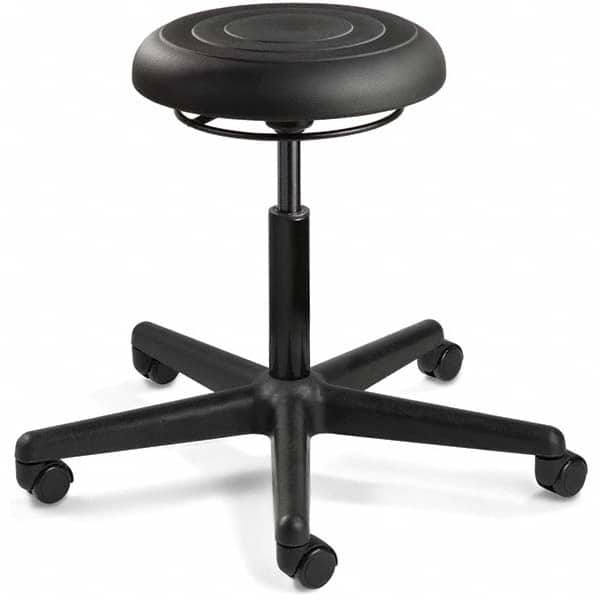 Bevco - Swivel & Adjustable Stools Type: Adjustable Backless Stool Base Type: Black Nylon Base - Americas Industrial Supply