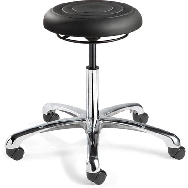 Bevco - Swivel & Adjustable Stools Type: Adjustable Backless Stool Base Type: Polished Aluminum Base - Americas Industrial Supply