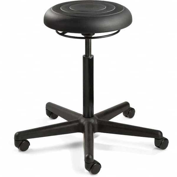 Bevco - Swivel & Adjustable Stools Type: Adjustable Backless Stool Base Type: Black Nylon Base - Americas Industrial Supply