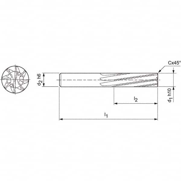 Mapal - Spiral Router Bits Cutting Diameter (mm): 4.00 Number of Flutes: 8 - Americas Industrial Supply