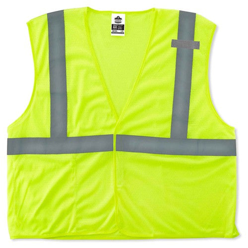 8210HL Econo Vest Lime L/ XL Hook & Loop Glowear - Americas Industrial Supply