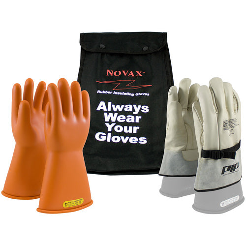 147-SK-2/11-KIT - Novax Insulating Glove Kit - Class 2 - 14″ - Orange - Straight Cuff - Exact Industrial Supply