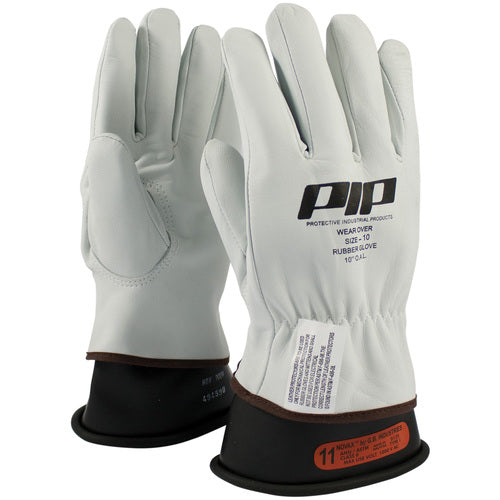 148-1000/8 Leather Gloves - Leather Protector - Grain Goatskin - Class 00-0 - 10 In. - Keystone Thumb