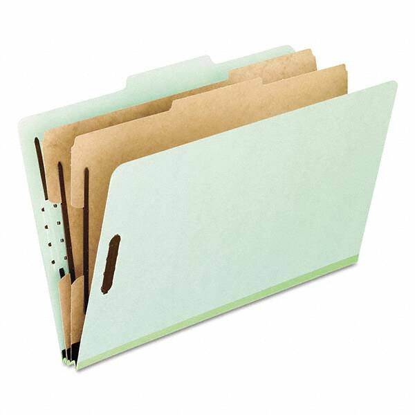 Pendaflex - File Folders, Expansion Folders & Hanging Files Folder/File Type: Classification Folders with Tob Tab Fastener Color: Green - Americas Industrial Supply