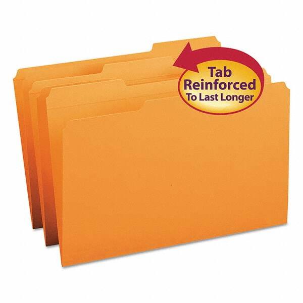 SMEAD - File Folders, Expansion Folders & Hanging Files Folder/File Type: File Folders with Top Tab Fastener Color: Orange - Americas Industrial Supply
