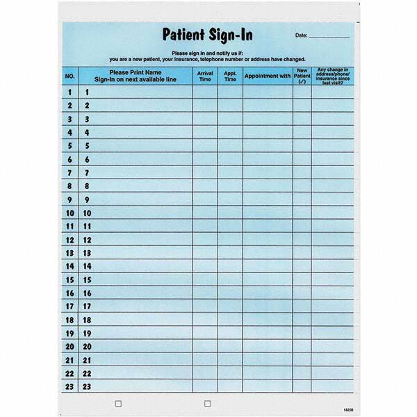 Tabbies - Note Pads, Writing Pads & Notebooks Writing Pads & Notebook Type: Sign-In Label Form Size: 8-1/2 x 11-5/8 - Americas Industrial Supply