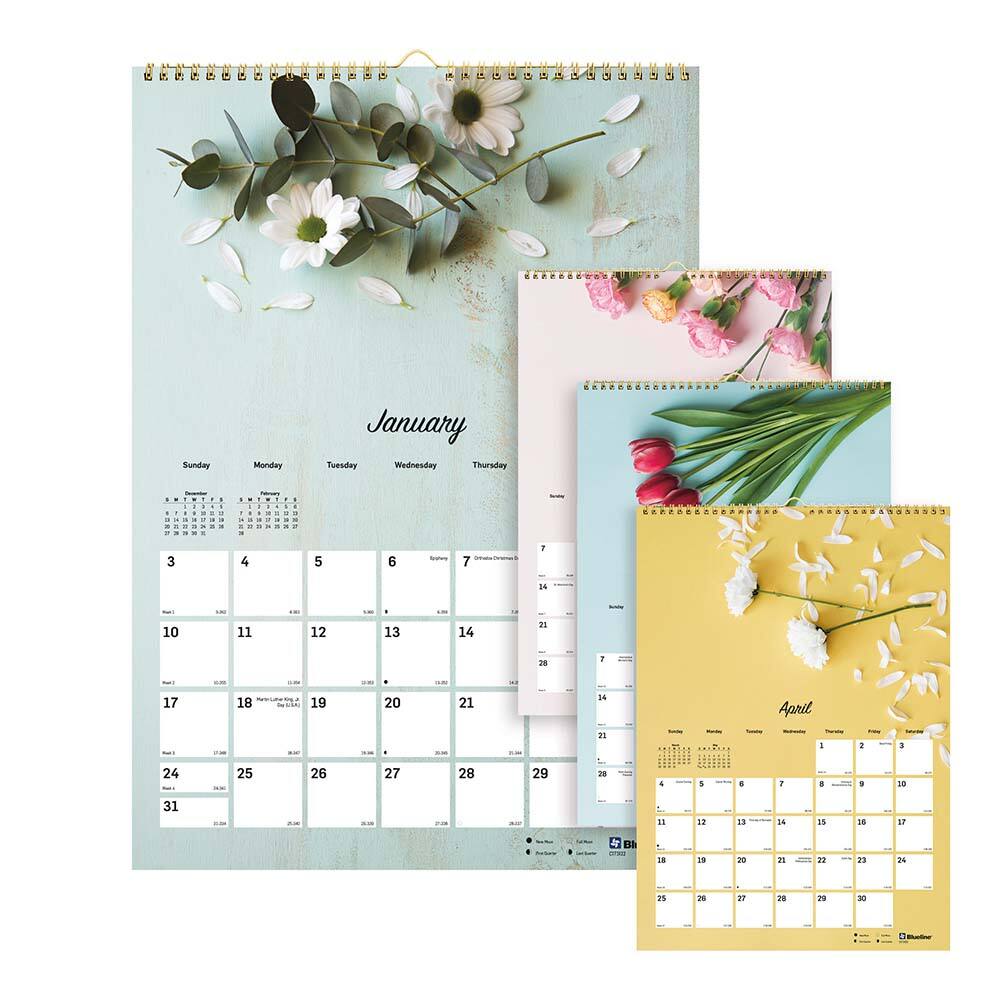 Blueline - Note Pads, Writing Pads & Notebooks Writing Pads & Notebook Type: Wall Calendar Size: 12 x 17 - Americas Industrial Supply