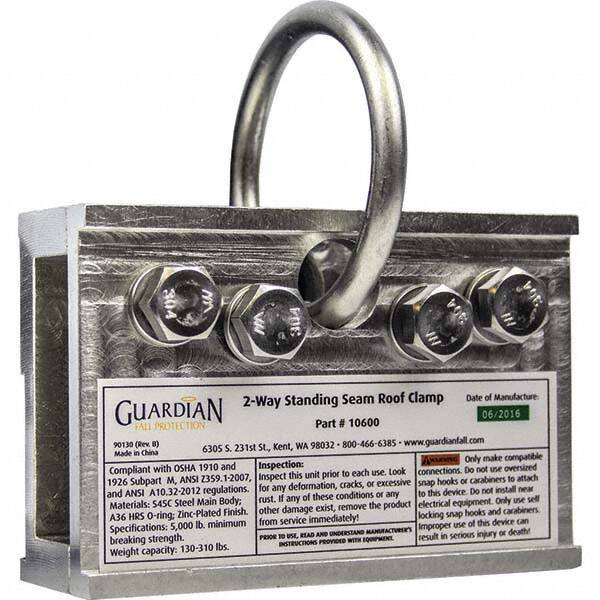 Guardian Fall Protection - Anchors, Grips & Straps Type: Standing Seam Roof Clamp Temporary or Permanent: Temporary - Americas Industrial Supply