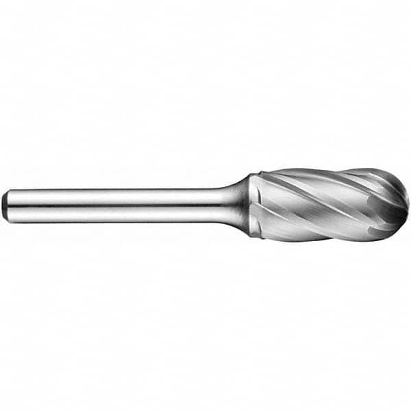 Precision Twist Drill - 3/4" Cut Diam, 1/4" Shank Diam, Carbide Aluma Cut Cylinder Burr with Radius - Americas Industrial Supply