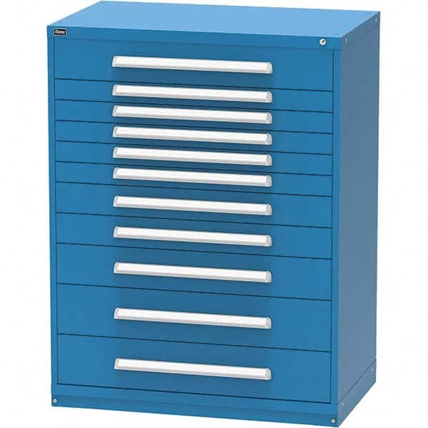 Vidmar - 11 Drawer, 45 Compartment Bright Blue Steel Modular Storage Cabinet - Americas Industrial Supply