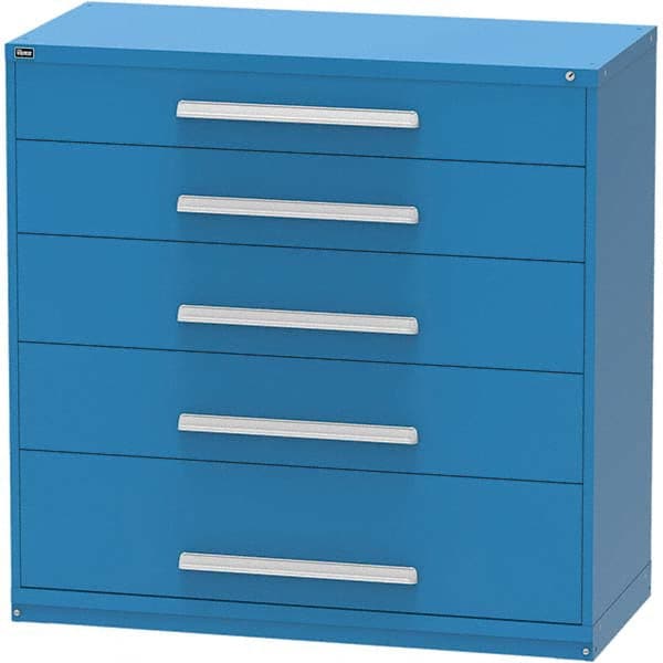 Vidmar - 5 Drawer, 45 Compartment Bright Blue Steel Modular Storage Cabinet - Americas Industrial Supply