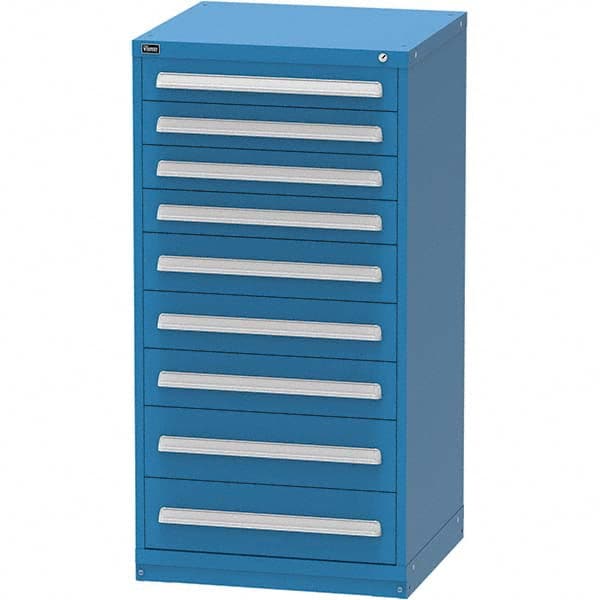 Vidmar - 9 Drawer, 124 Compartment Bright Blue Steel Modular Storage Cabinet - Americas Industrial Supply