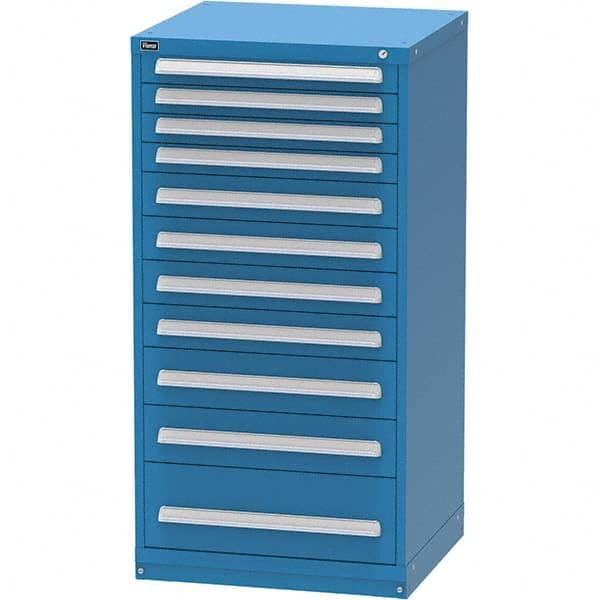Vidmar - 11 Drawer, 60 Compartment Bright Blue Steel Modular Storage Cabinet - Americas Industrial Supply