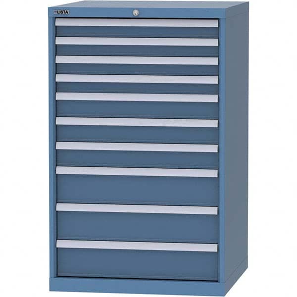 LISTA - 10 Drawer, 45 Compartment Bright Blue Steel Modular Storage Cabinet - Americas Industrial Supply