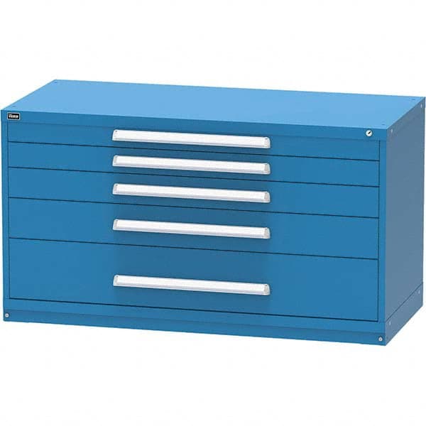 Vidmar - 5 Drawer, 45 Compartment Bright Blue Steel Modular Storage Cabinet - Americas Industrial Supply