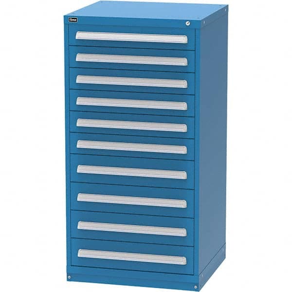 Vidmar - 10 Drawer Bright Blue Steel Modular Storage Cabinet - Americas Industrial Supply