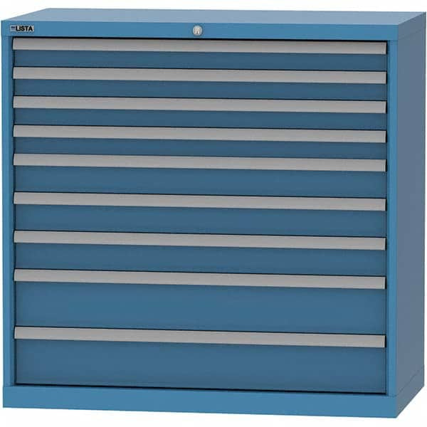LISTA - 9 Drawer, 84 Compartment Bright Blue Steel Modular Storage Cabinet - Americas Industrial Supply