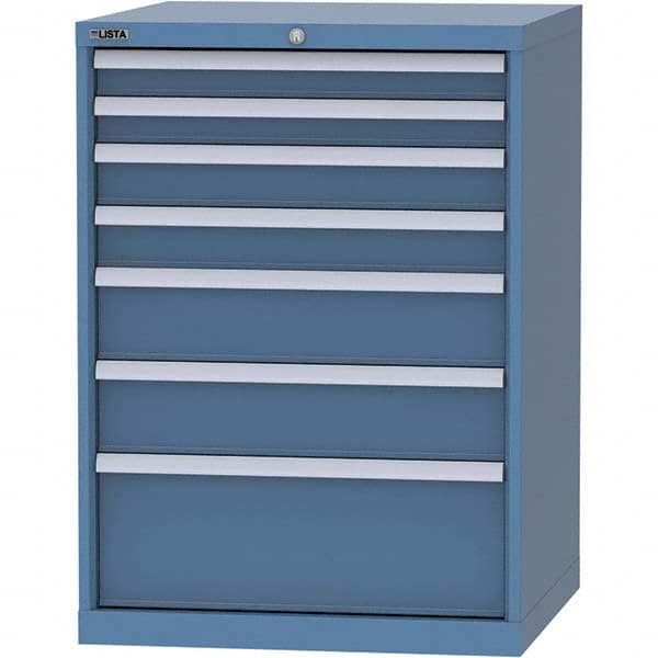 LISTA - 7 Drawer, 45 Compartment Bright Blue Steel Modular Storage Cabinet - Americas Industrial Supply