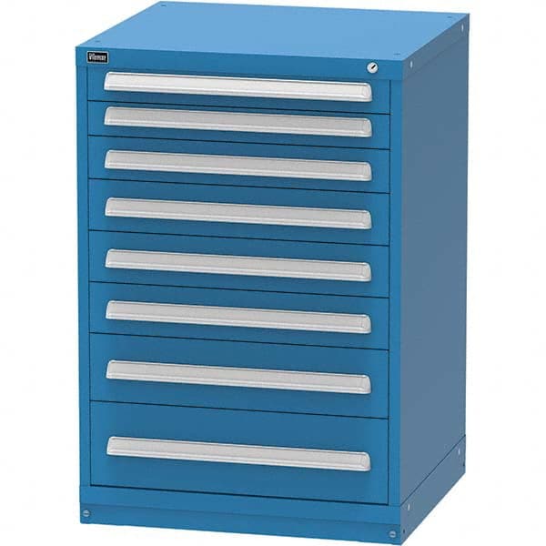 Vidmar - 8 Drawer Bright Blue Steel Modular Storage Cabinet - Americas Industrial Supply
