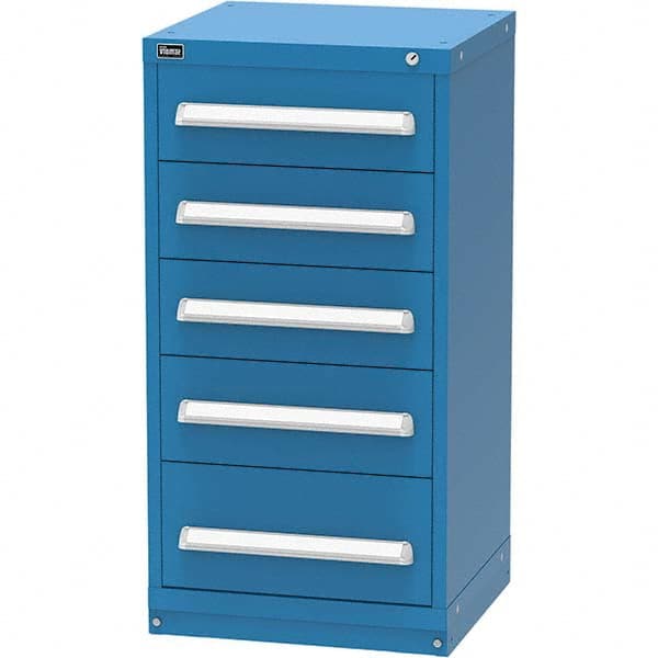 Vidmar - 5 Drawer Bright Blue Steel Modular Storage Cabinet - Americas Industrial Supply