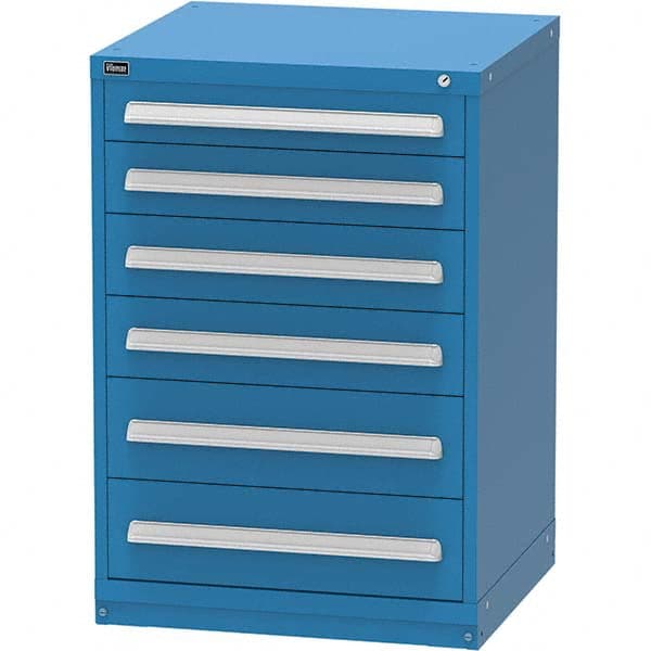 Vidmar - 6 Drawer Bright Blue Steel Modular Storage Cabinet - Americas Industrial Supply