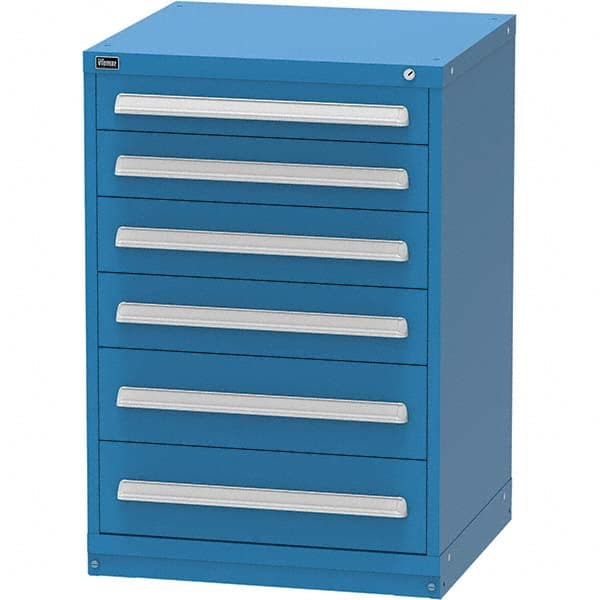 Vidmar - 6 Drawer, 344 Compartment Bright Blue Steel Modular Storage Cabinet - Americas Industrial Supply